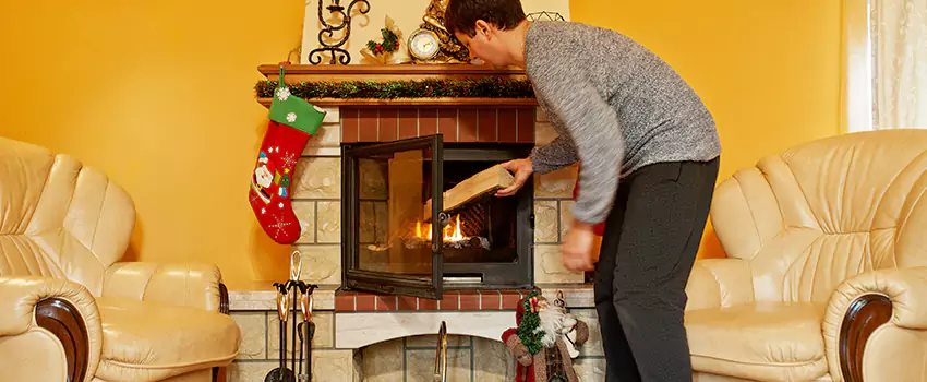 Rusted Metal Fireplace Restoration in East Los Angeles, California